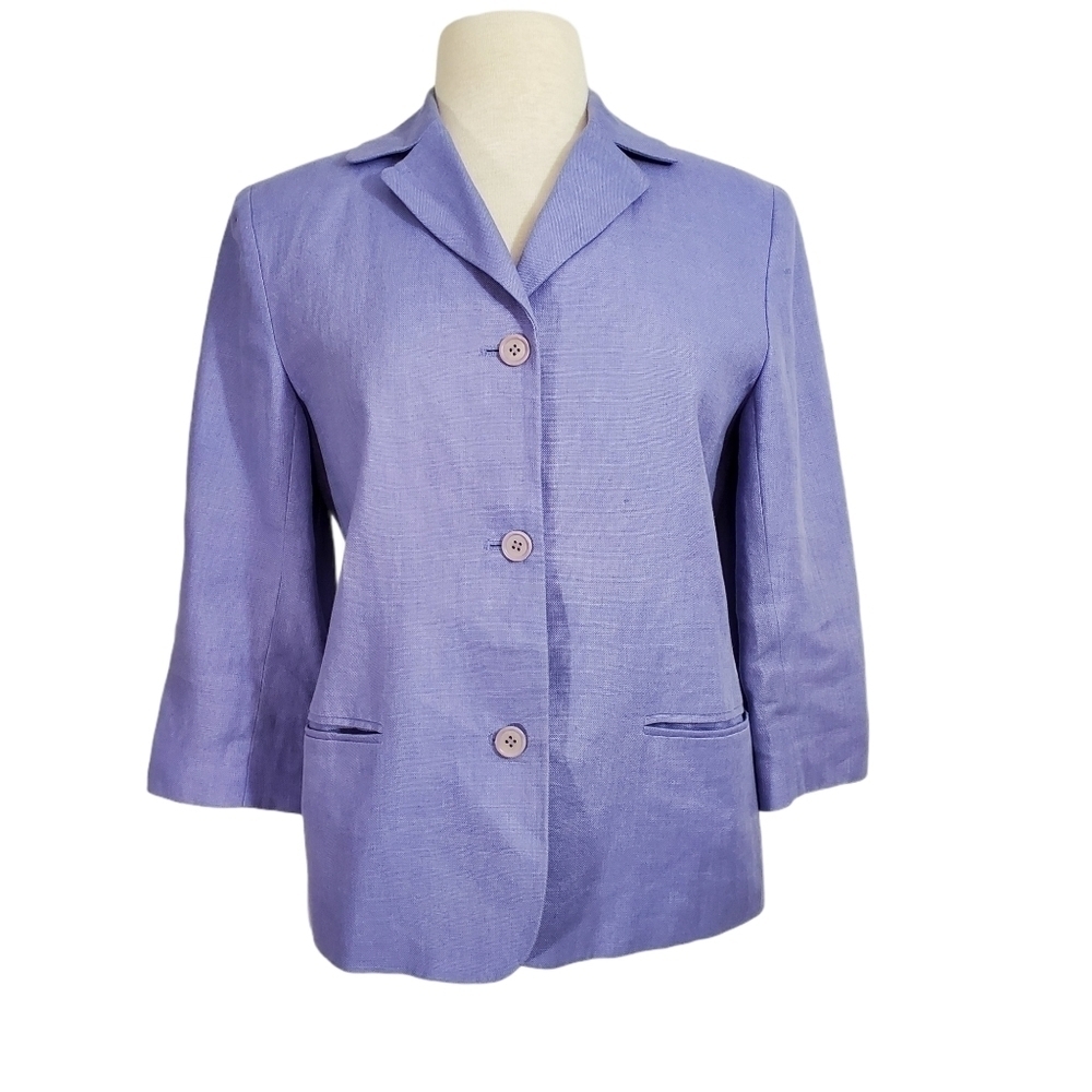 Talbots Lavender Irish Linen Blazer Jacket